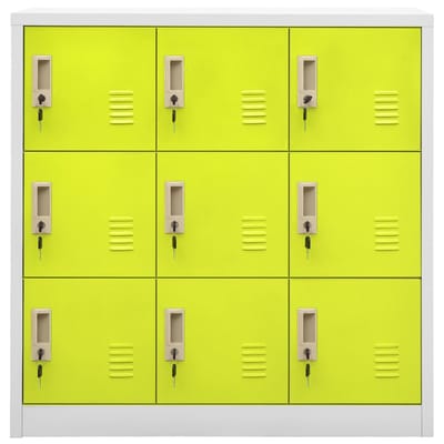 vidaXL - Lockerkasten - 5 - st - 90x45x92,5 - cm - staal - lichtgrijs - en - groen