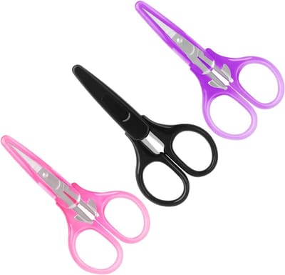 Kleine Scharen met Bescherming - Scherpe Allround Scharen voor Precisiewerk, 3 Stuks in Roze/Paarse/Zwarte Kleuren, Ideaal voor Knutselen en Papierknippen