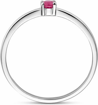 Gerhodineerd Zilver Ring Met Geboortesteen Robijn Juli 1337045