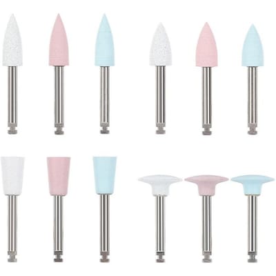12 Pièces Poliisseur Dentaire en Silicone pour Pièce à Main à Contre-Angle Dents en Porcelaine Composite Outil de Polissage Dentaire