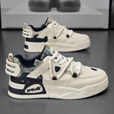 Herenschoenen Nieuwe Ademende Witte Schoen Heren Koreaanse Stijl Trendy Veelzijdig Dikke Zool Sport Casual Sneakers Boardschoenen Mix Kleur 44 white