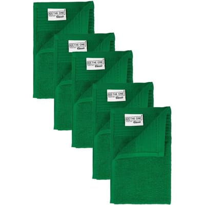 The One Towelling Gastendoek - 30x50 cm - 5 stuks - Hotelkwaliteit - 450 g/m² - 100% Gekamd katoen - Groen