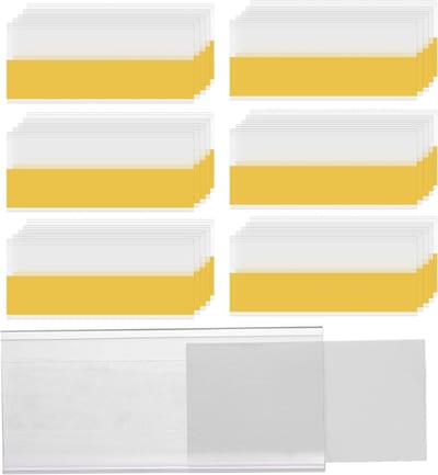 Set van 50 Zelfklevende Etikethouders, Transparante Prijs- en Naamlabels voor Supermarkten, Kasten en Kantoortoepassingen (8 x 4.2 cm)