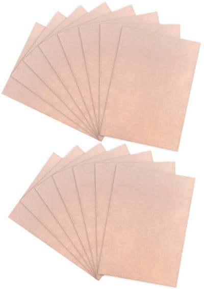 15 Stuks Koperen Printplaten Eenzijdig voor Hobby en Elektronica - 7x10 cm
