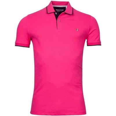 Giordano Polo Nico Signature Two-Ply Supima Cotton Piqué Tipping Detail Fuchsia / male