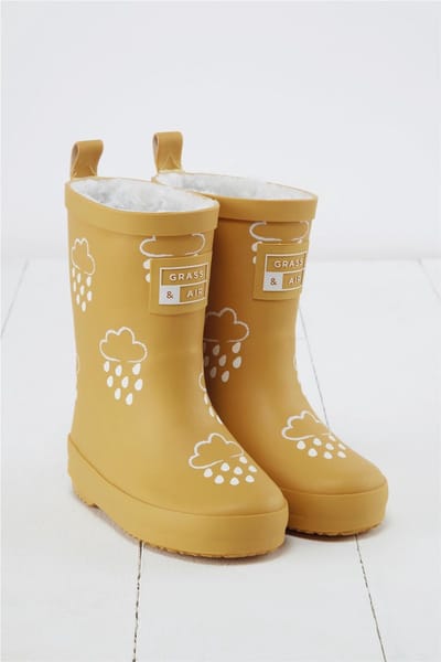 Grass & Air | Kleur Veranderende Kinder Regenlaarzen | Winter | Ochre | Maat 30 (UK12)