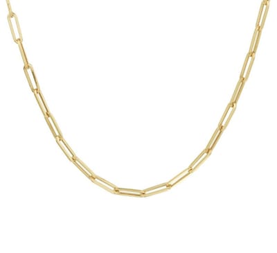 Geelgouden Collier paperclip vierkante buis 3 4022513 45 cm