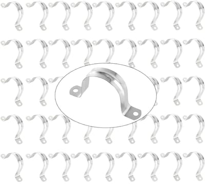 Dailygoods- Buisklemmen U-vormig 50 stuks - Roestvrij Staal - Beugelklemmen - Slangklemmen - Twee-gat - Geschikt voor Gasbuizen/Waterleidingen