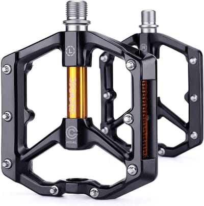 Fietspedaal - Aluminium Legering Met Reflectoren, Antislip En Brede Platform Pedalen Met 3 Afgedichte Lagers - 9/16 Inch - Lichtgewicht - Voor Mountainbike, Racefiets En Stadsfiets