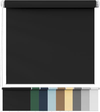 Rolgordijn Met Zijgeleiders - Zonwering Inkijkbescherming - Privacy Creëren - Thermische Isolatie - 30 x 80 cm - Zwart