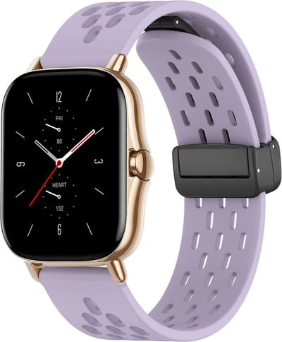 Siliconen bandje - geschikt voor Amazfit GTS / GTS 2(E) / GTS 2 Mini / GTS 3 / 4 (Mini) / Bip (S) / Bip U (Pro) / Bip Lite / Bip 3 (Pro) / GTR 42 mm / Pop (Pro) / Active (2) - lila