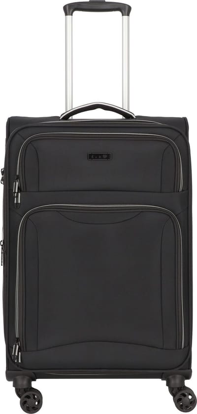 d & n Travel Line 9204 4 wielen Trolley M 66 cm met uitbreidingsplooi - Zachte bagage - TSA slot - schwarz