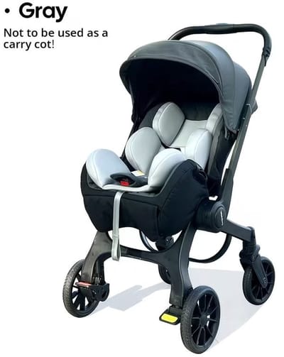 Opvouwbare Reiswagen - Lichtgewicht Compacte Kinderwagen voor 0-3 Jaar, Metalen Frame, Terreinwielen en Zonnekap-Grijs.
