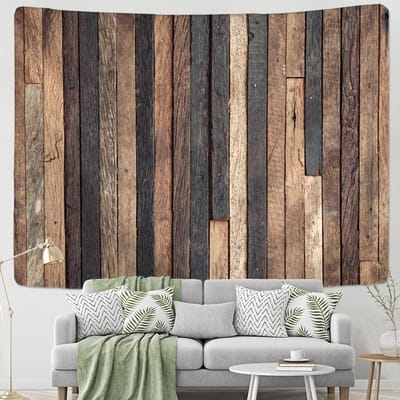Houtpatroon Wandtapijt Wandhanger Retro Kunst Boheems Psychedelisch Hekserij Mysterieus Huis Slaapzaal Decor 95x70cm