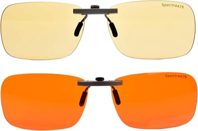 Blauw Licht Bril - Oogbescherming - Ontspannen Ogen - Speciale Tint - Clip-on - Oranje
