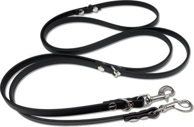 Miqdi - verstelbare, handsfree hondenriem van BioThane®- 3 meter lang - zwart - extra comfort - M - voor middelmaat hond