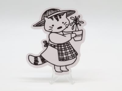 Tuinierende Kat Sticker - Dieren in het Dagelijks Leven | Vera's Arts & Dice | Schattige Stickers - Handgemaakte Stickers - Journaling - Bullet Journal - Scrapbooking - Leuke Stickers - Laptop Sticker - Telefoon Sticker | Poes Kater Kat Kitten