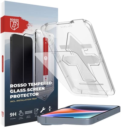 Rosso Screen Protector Geschikt voor Apple iPhone 14 | Gehard Glas | Beschermglas | Glasplaatje | Case Friendly | Met Installatietray | Eenvoudige montage