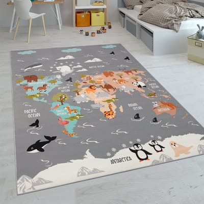 Paco Home Kindertapijt Laagpolige Vloerkleden Voor Kinderkamer Speelkleed Meerkleurig 140x200 cm