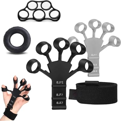 5 Pcs Fingertrainer - Griffkraft Trainer Set - Silikon Ring Griffkraft Trainer - Verstellbarer Silikon Hand Trainer - Fingerdehner Voor Verbetering Van Functionaliteit En Beweging Van De Vingers