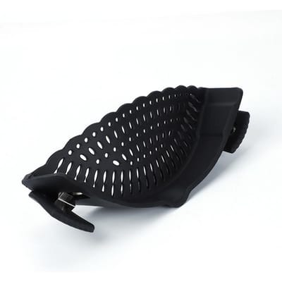 Passoire en Silicone à Clipser pour Casserole, Égouttoir Latéral, Filtre d'Égouttage pour Fruits, Légumes, Nouilles, Déflecteur Verseur, Passoire, Gadgets de Cuisine