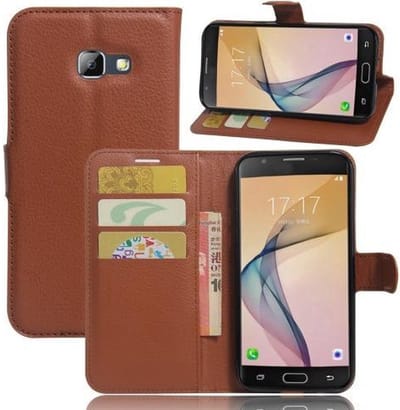 LuxeBass Telefoon Wallet Bookcase voor Samsung Galaxy A5 2016-Portemonnee telefoonhoesje voor Bankpassen-Kunstleer-Siliconen Houder-Magnetische sluiten- Bruin - telefoonhoes - gsm hoes - telefoonhoesjes - telefoonhoes - gsm hoes - gsm hoesjes