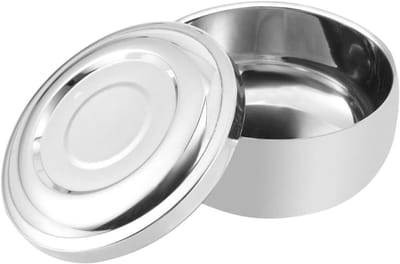 Scheerkom met Deksel - Scheerbeker Scheerzeepbakje - Natte Scheerbeurt - Goed Gepolijst Oppervlak - 11 x 6.2 cm - Zilver