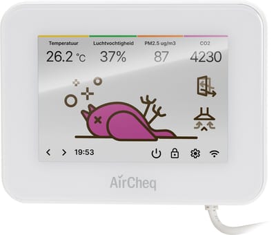 AirCheq Canairy | Nederlandse Kwaliteit | CO2 Meter | Fijnstof | VOC | NOx |Luchtkwaliteitsmeter | Temperatuur & Luchtvochtigheid | Alarm | Datalogger | Zelf kalibrerend | Canairy | fijnstof buiten | pollenradar