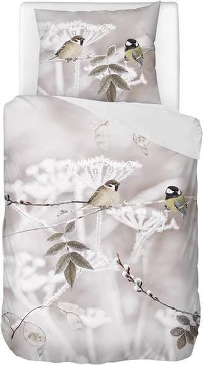 Snoozing Winter - Flanel - Dekbedovertrek - Eenpersoons - 140x200/220 cm + 1 kussensloop 60x70 cm - Grijs