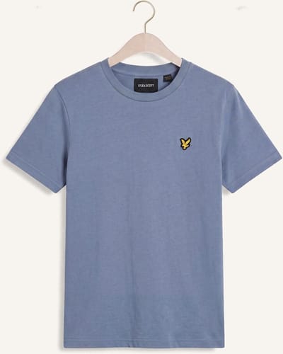 Lyle & Scott Plain T-shirt Polo's & T-shirts Jongens - Polo shirt - Lichtblauw - Maat 122/128