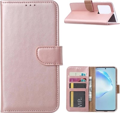 Hoesje Geschikt Voor Samsung Galaxy S20 Ultra Portemonnee hoesje / Boek hoesje - Rose goud