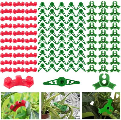 120 stuks 360 graden en 90 graden plantenbuiger Lst Clips, plantenbuiger, Lst Clips Plant Training buigclips plantenclips, kweekaccessoires voor wijnstok bloemen plantentraining (Rood, Groen)