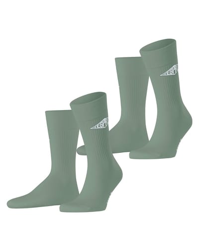 Esprit Unisex Logo 2-Pack gedessineerd katoen multipack sokken heren groen - maat 35-38