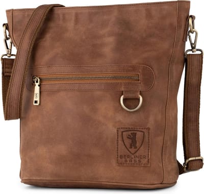 Schoudertas Leer - Handtas Dames - Dagelijks Gebruik - Handgemaakt - 30.5 cm - Bruin