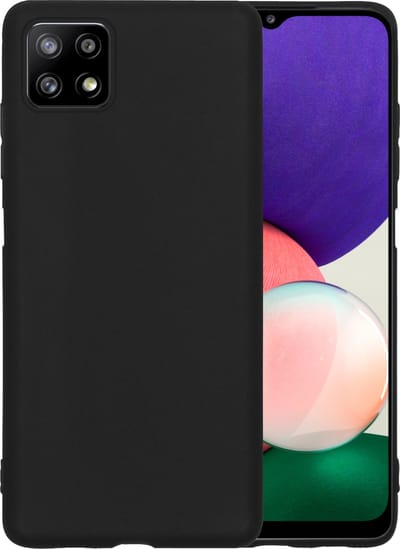 Hoesje - Geschikt voor Samsung Galaxy A22 4G - Sterk & Shockproof - Siliconen Case - Hoes Cover - Telefoonhoes - Zwart