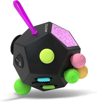 BOTC Fidget Dodecagon - 12-kant Speelgoed Kubus - verlicht stress en angst - Anti Depressie - voor Kinderen en Volwassenen -Zwart