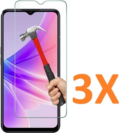 Screenprotector Glas - Tempered Glass Screen Protector Geschikt voor: Oppo A77 5G - 3x