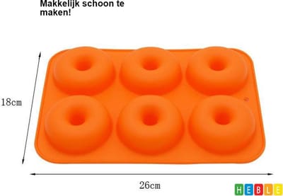 6 Donuts | Anti-Kleeflaag | Siliconen Donutvorm | van Heble®
