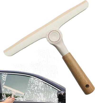 Douchedeur Wisser - Glasreiniger Tool - Streeploos Reinigen - Draaibare Kop - 24 cm - Zwart