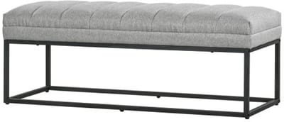 Bank Zitbank Kruk Schoenenbank Voetbank Make-up Kruk Geschikt voor Woonkamer, Slaapkamer, Gang 120x44x45,5 cm Lichtgrijs Staal