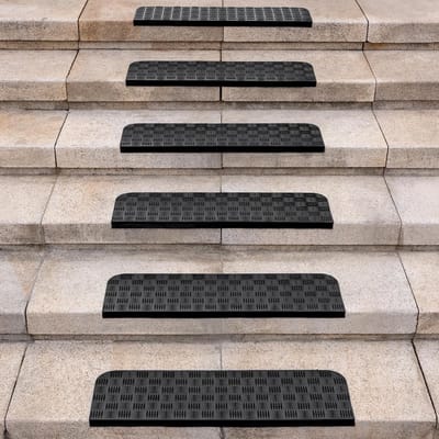 Rubberen Antislip Trapmatten voor Binnen en Buiten - 10 Stuks, 65 x 25 cm, Veiligheid en Comfort voor Trappen