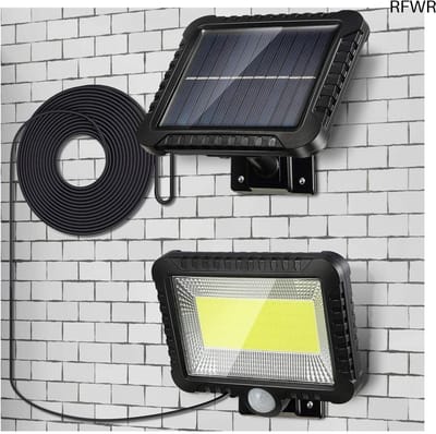 RFWR® Buitenlamp met Bewegingssensor en Zonne-energie - Wandlamp met 100 LED Lichten