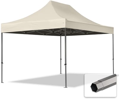 3x4,5 m Easy Up partytent Vouwpaviljoen, PREMIUM staal 40mm, crème