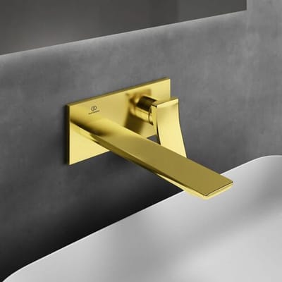 Ideal Standard wall-mounted basin mixer, square rosette, spout 22 cm A7372A2