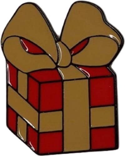 Sinterklaas Button - Pakje - Rood/Goud