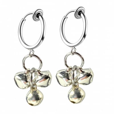 klem oorbellen- zilverkleur- kerst- belletjes-geen gaatje-Charme Bijoux