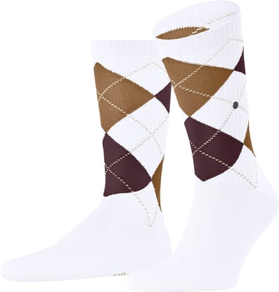 Burlington Rib Court eenkleurig katoen sokken heren wit - maat 40-46