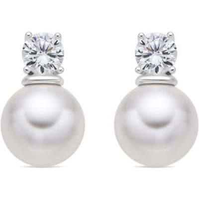 Luxenter oorbellen met witte parel zilverkleurige afwerking - Etalor