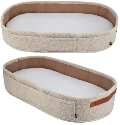 KimDo - Teddy Verschoonkussen - Beige - Verschoonmat - Commode - Aankleedkussen - Babykamer - Mozesmand inclusief waterafstotende matras - Verschoonmand