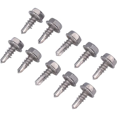 50 Pièces Vis Autotaraudeuse Hexagonale à Rondelle Acier Inoxydable 4.8x13mm Kit d'Accessoires de Fixation